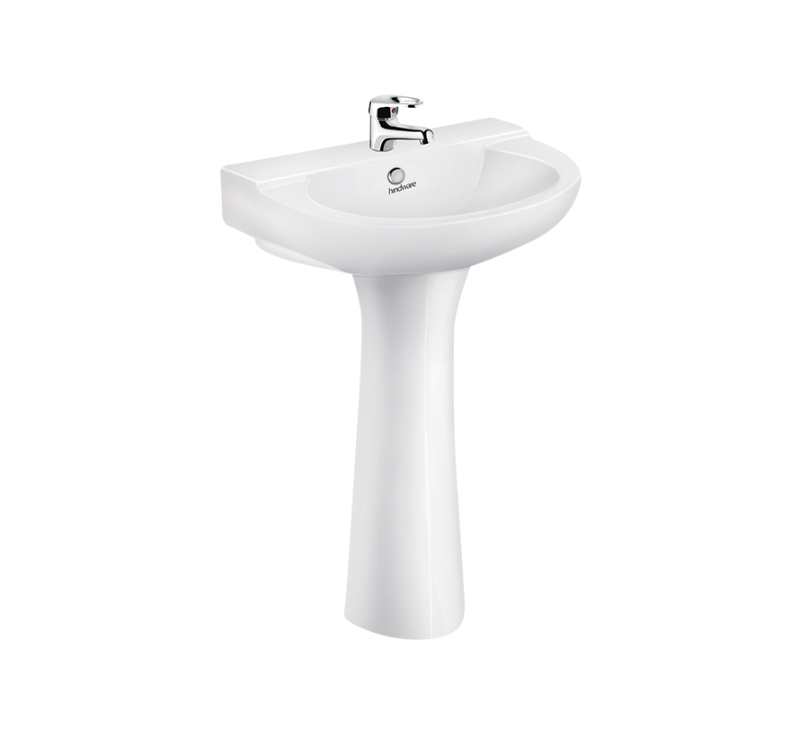 Hindware Mario 10087 Pedestal Wash Basin 55 × 40 × 82 cm