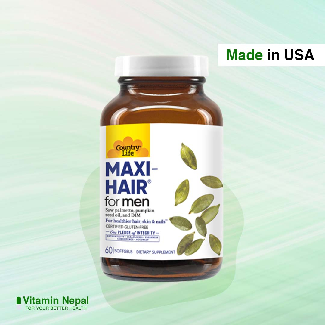 Country Life Maxi Hair Men’s Supplement – 60 Softgels