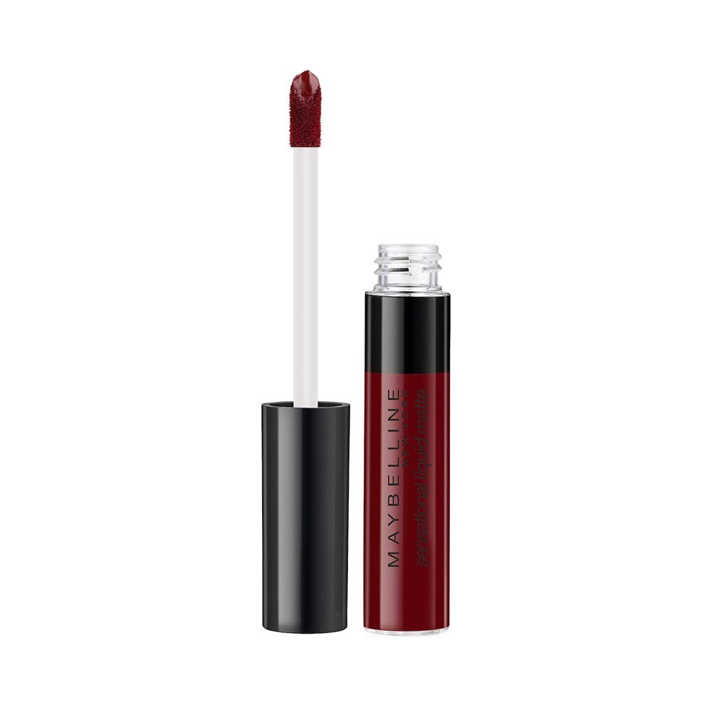 Maybelline New York Lipstick Matte Finish Non-Sticky and Non-Drying Sensational Liquid Matte 02 Soft Wine 7g
