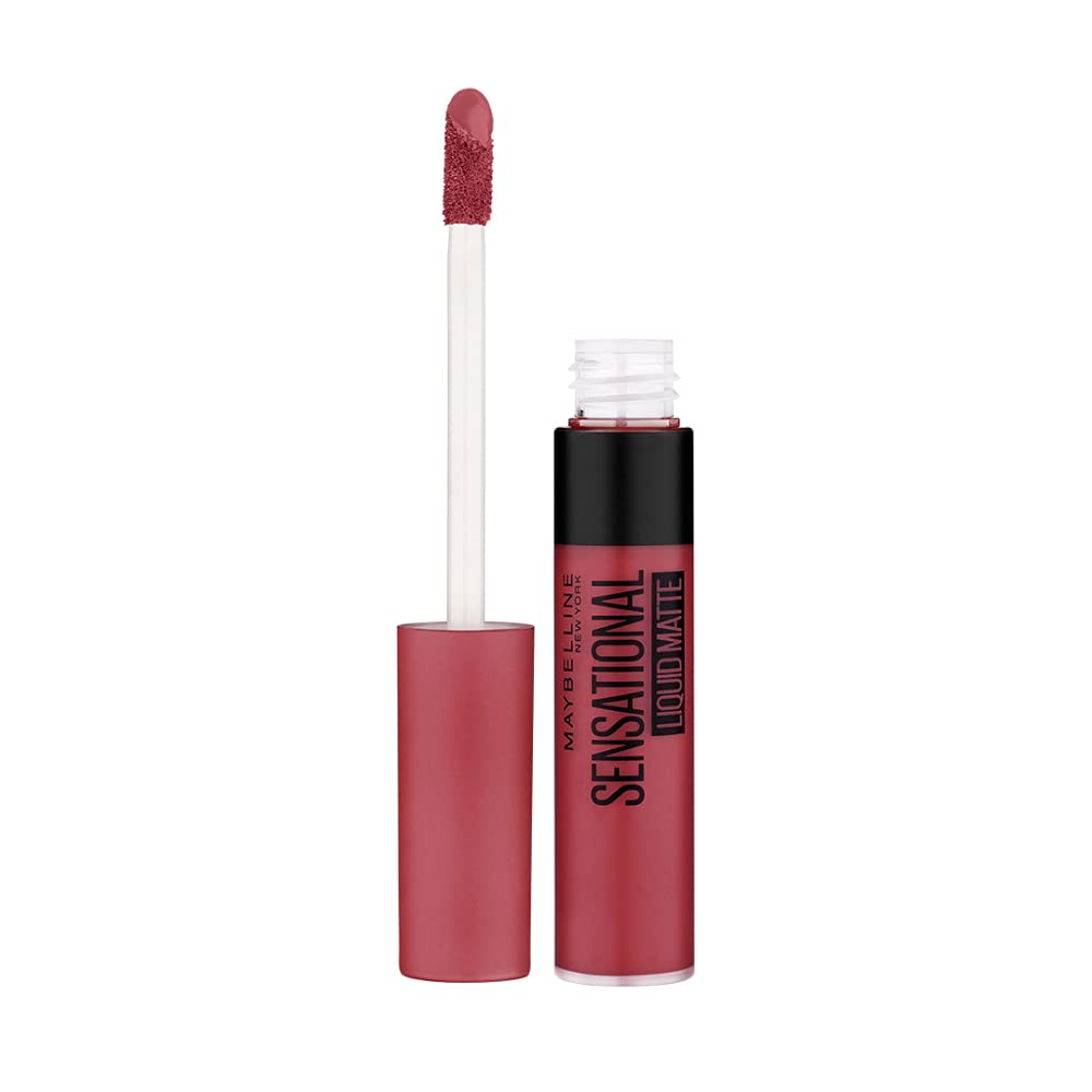 Maybelline New York Lipstick Matte Finish Non-Sticky and Non-Drying Sensational Liquid Matte 22 Peach Addict
