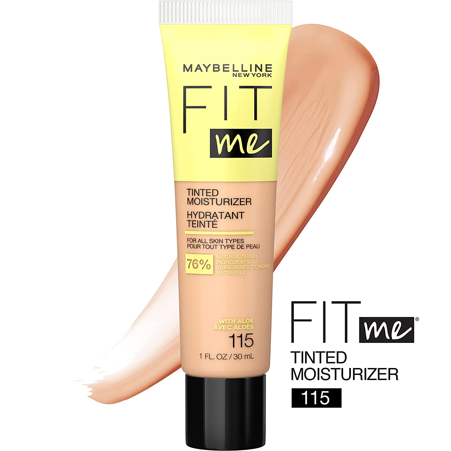 Maybelline Fit Me Tinted Moisturizer, Natural Coverage, Face Makeup, 115