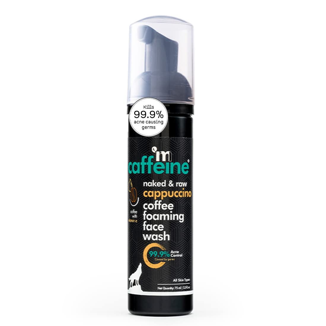 mCaffeine Anti Acne Coffee Foaming Face Wash | Oil Control Face Wash for Fresh & Glowing Skin | Daily-Use Face Cleanser for Women & Men | Natural Face Wash for Oily Skin & Acne Prone Skin (75 ml)