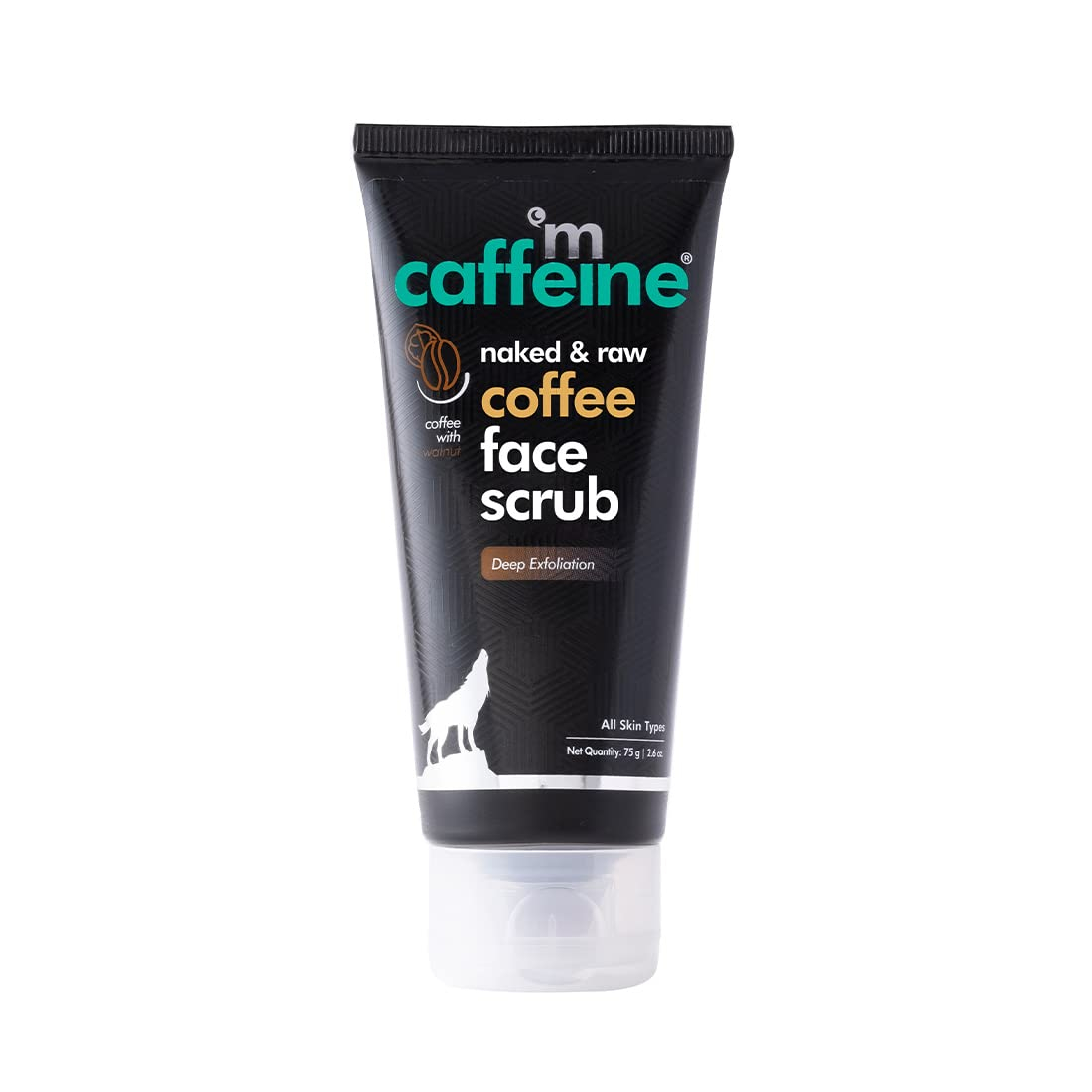 mCaffeine Coffee Exfoliating Face Scrub for Fresh & Glowing Skin (75g) | Tan Removal Scrub for Face, Removes Blackheads & Dirt | With Caffeine & Walnut | For Men & Women & All Skin Types