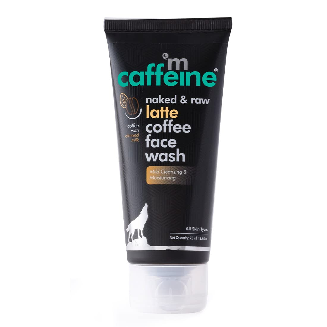 mCaffeine Coffee & Milk Face Wash for Dry Skin | Hydrating Face Wash with Almond Milk & Shea Butter for 24Hr Moisturization | Daily Use Face Cleanser for Women & Men | Natural & 100% Vegan (75ml)