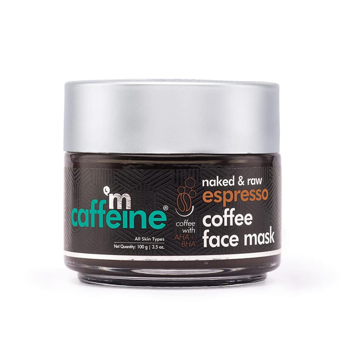 mCaffeine Exfoliating Espresso Coffee Face Pack for Women & Men | Face Mask with Natural AHA for All Skin Types | Removes Blackheads, Whiteheads & Dirt for a Glowing Skin (100gm)