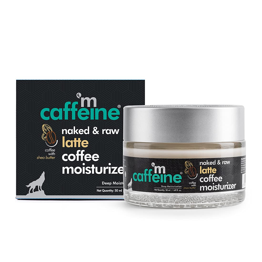 mCaffeine Latte Coffee Face Moisturizer For Dry Skin | Deep Moisturization For Women & Men With Ceramide & Shea Butter | Non-Sticky Face Cream With 48 Hrs Moisturization (50ml)