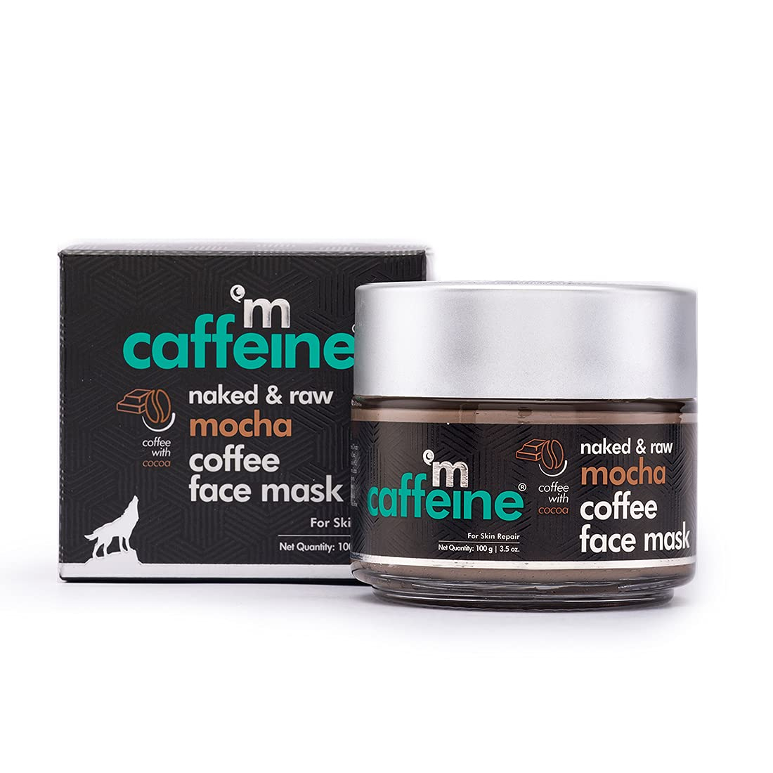 mCaffeine Skin Repair Mocha Coffee Face Pack For Glowing Skin | Clay Mask For Face - Fights Damage, Tones Skin & Controls Sebum | Paraben & Mineral Oil Free Mask for All Skin Types