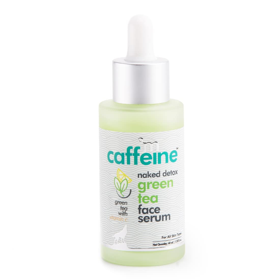 mCaffeine Vitamin C Green Tea Face Serum for Glowing Skin with Hyaluronic Acid | Reduces Dark Spots, Pigmentation & Prevents Sun Damage | For Men & Women | SLS & Paraben Free | 40ml