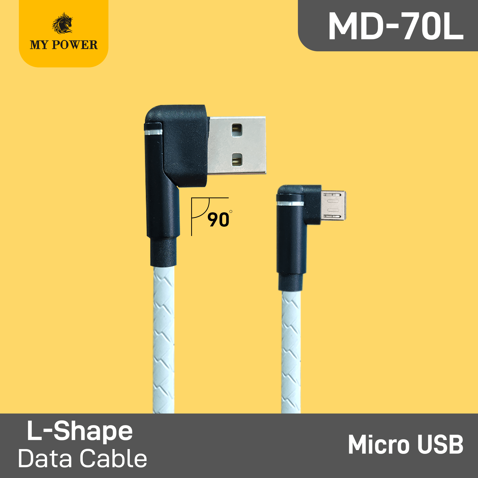My Power Data Cable L Shape MD 70Lm V8 Micro Usb