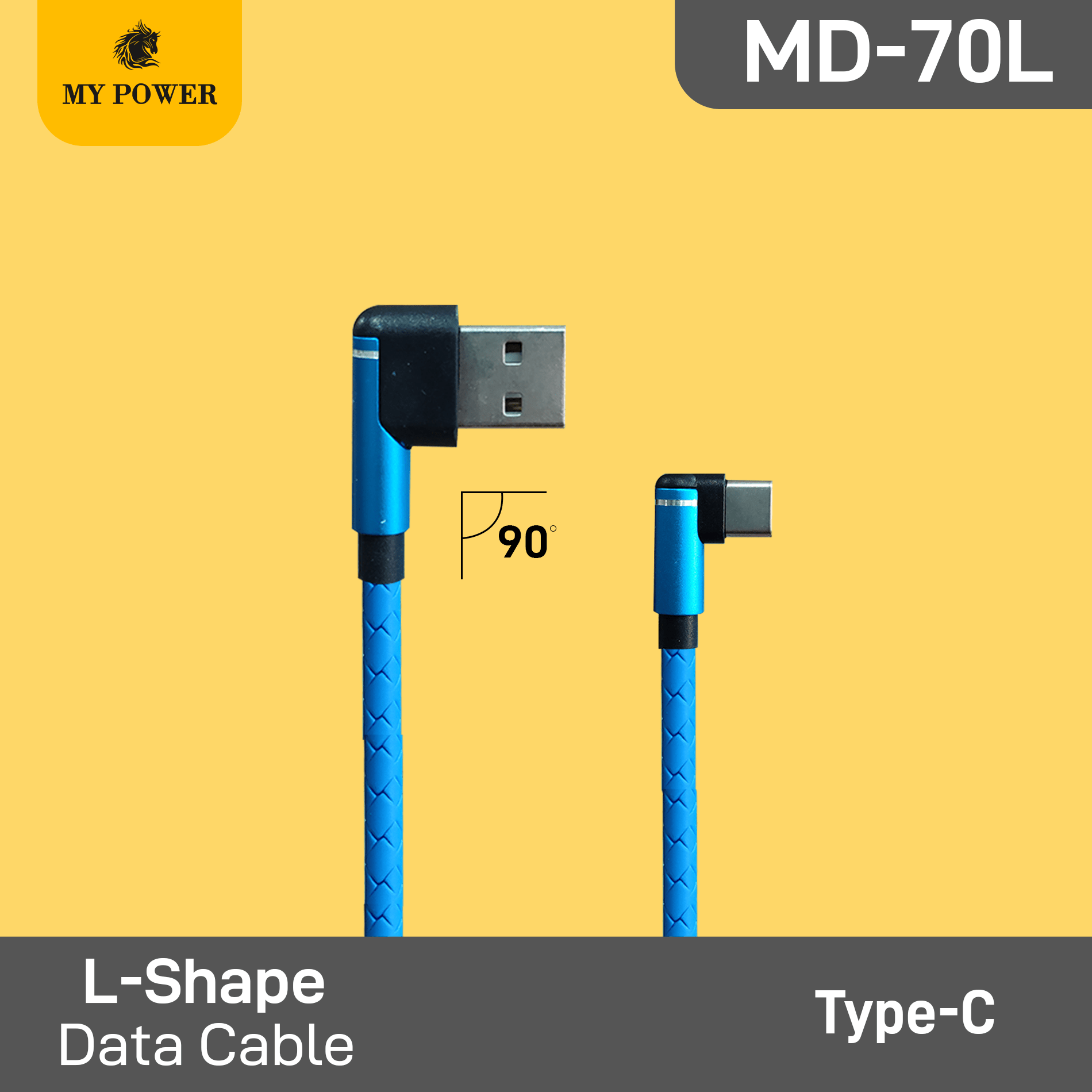 My Power Data Cable L Shape MD70Lc Type C