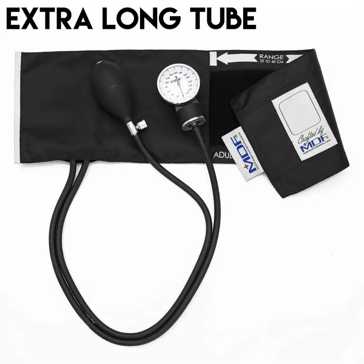 MDF Instruments MDF808M-11 Calibra Aneroid Sphygmomanometer Professional Blood Pressure Monitor with Adult Sized Cuff Included (Black)