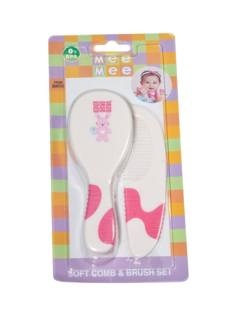 Mee Mee Soft Grip Brush And Comb (MM-2039 PINK)