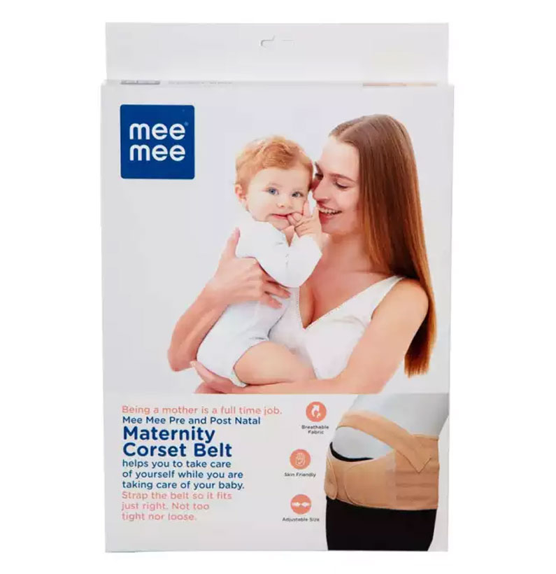 Mee Mee Pre and Post Natal Maternity Corset Belt MM-3300 (L, Beige)