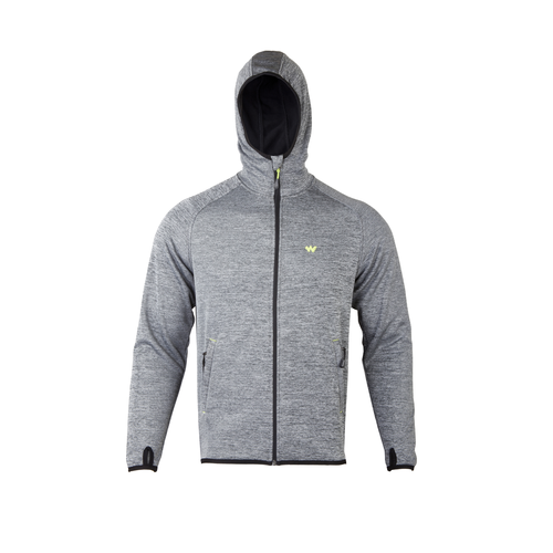 Wildcraft Men's Hooded Softshell Jacket-Dark Grey Melange-XL