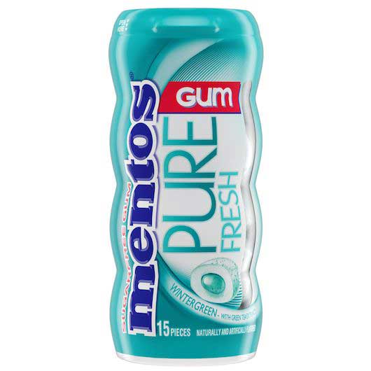 Perfetti Mentos Pure Fresh Wintergreen Sugar Free Curvy Bottle
