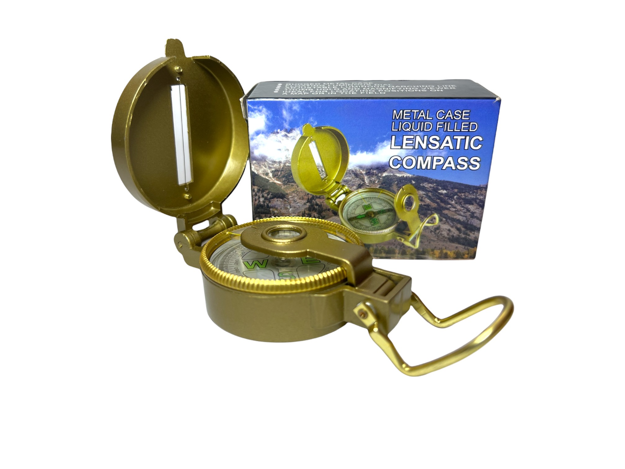 Metal Case Liquid Filled Lensatic Compass L45-3 Direction Protector