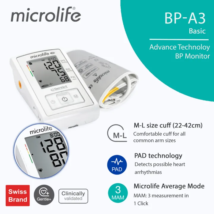 Microlife Digital Blood Pressure Monitor Bp A3 Basic, Microlife