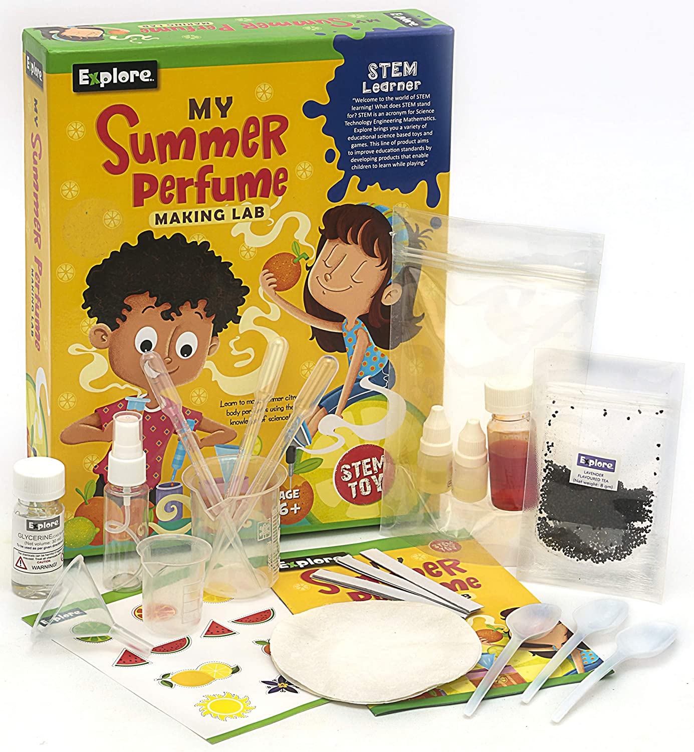 Explore My Summer Perfume Making Lab STEM Educational Learner DIY Activity Toy Kit for Girls and Boys