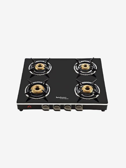 Hindware Milano GL 4B AI Glass, Steel Automatic Gas Stove  (4 Burners)