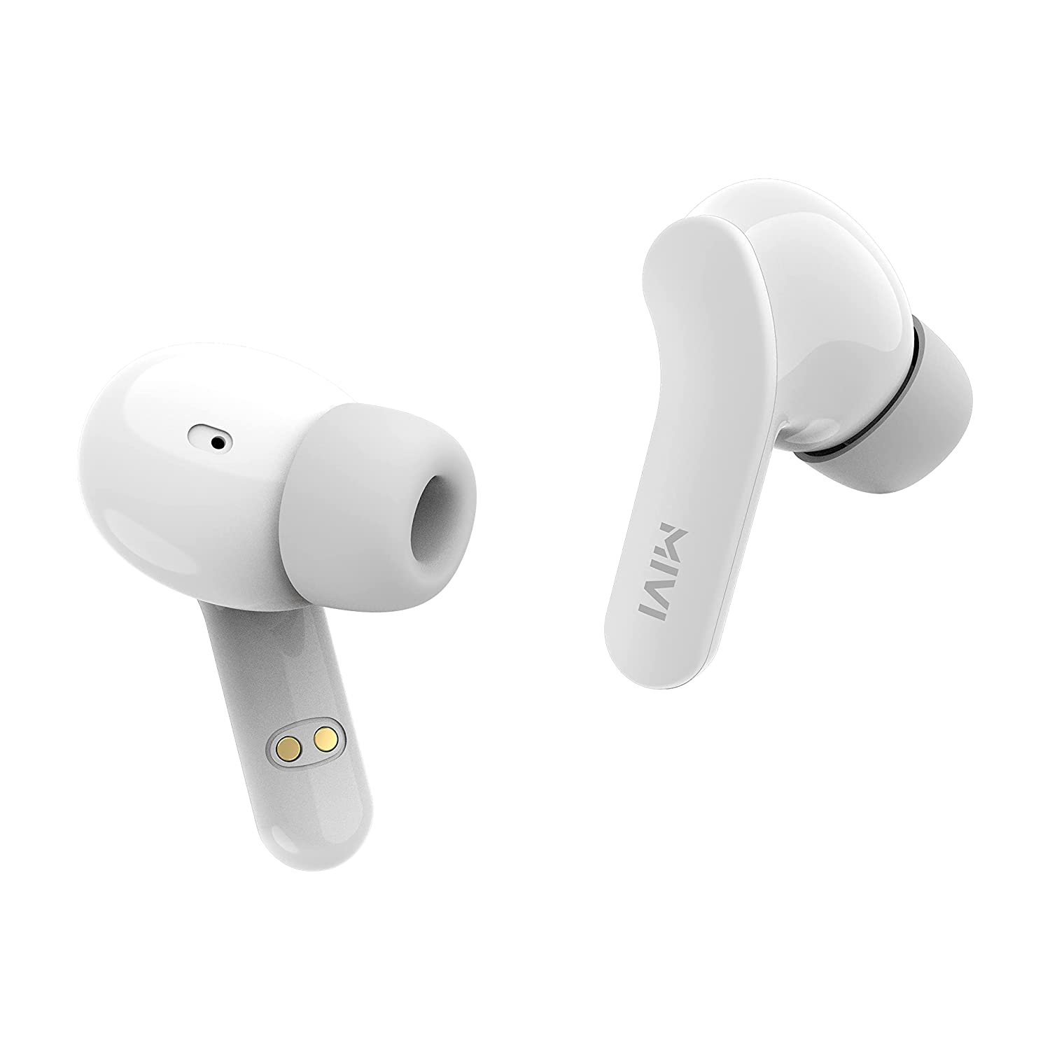 Mivi Duopods A25 Bluetooth Truly Wireless In Ear Earbuds With Mic With 40Hours Battery, 13Mm Bass Drivers & Made In India. With Immersive Sound Quality, Voice Assistant, Touch Control-White