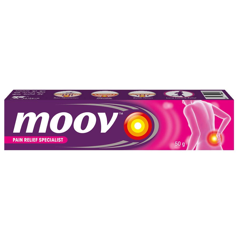 Moov Fast Pain Relief Cream - 50g | Suitable for Back Pain, Muscle Pain, Joint Pain, Knee Pain | 100% Ayurvedic Formula | Suitable for Sports & Gym related injuries