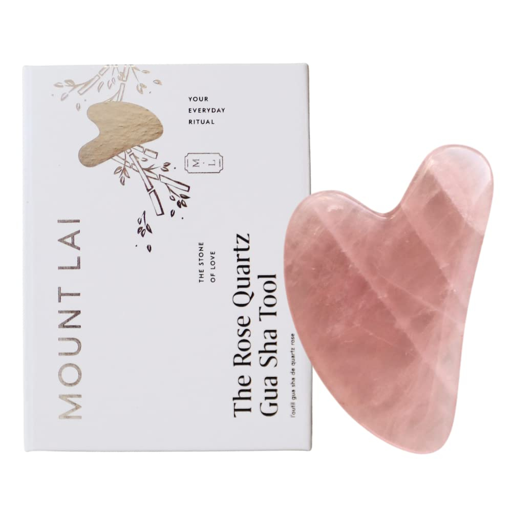 Mount Lai - The Rose Quartz Gua Sha Facial Lifting Tool | Gua Sha to Sculpt Facial Features + Release Tension
