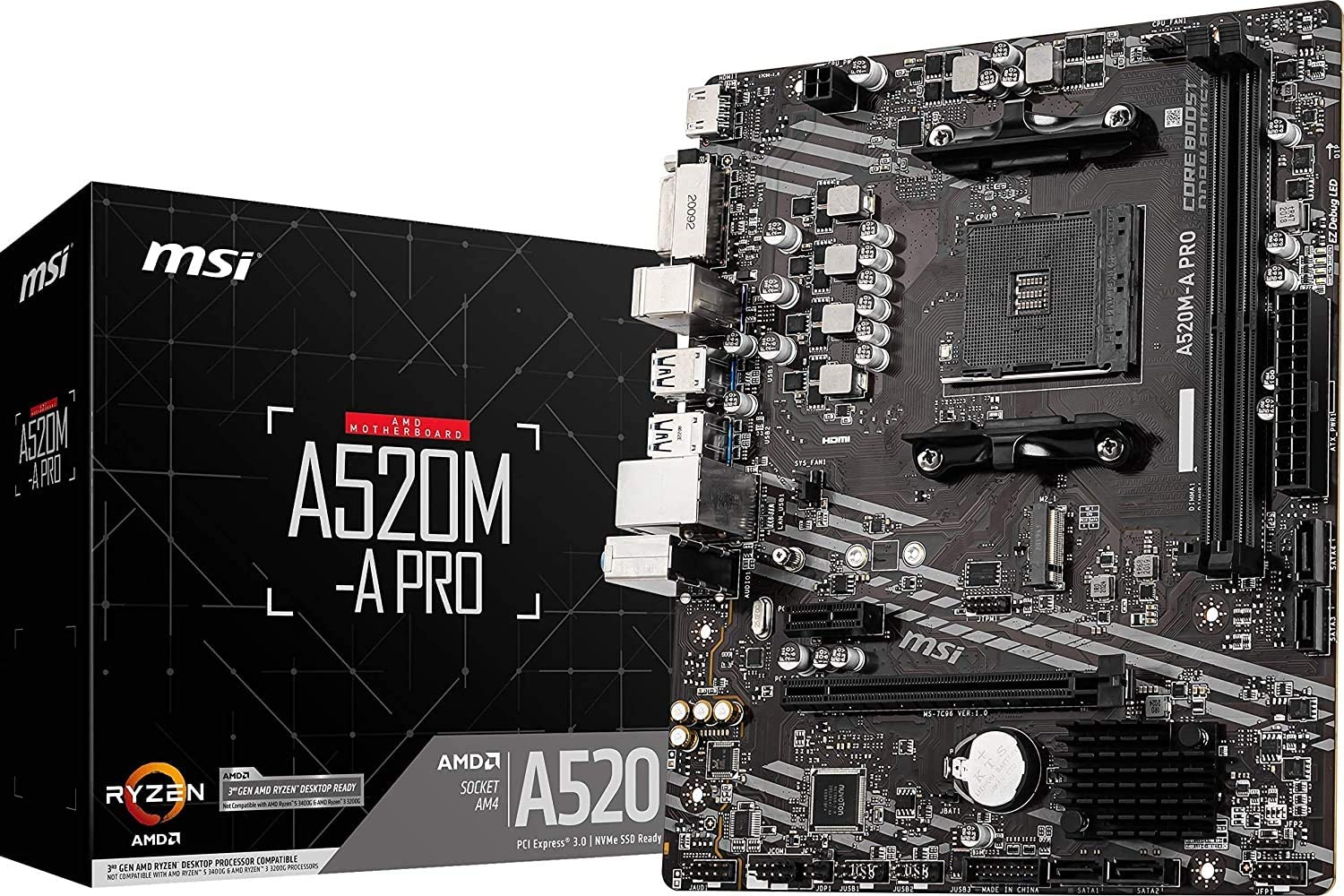 MSI A520M-A PRO Gaming Motherboards for AMD Ryzen Processor