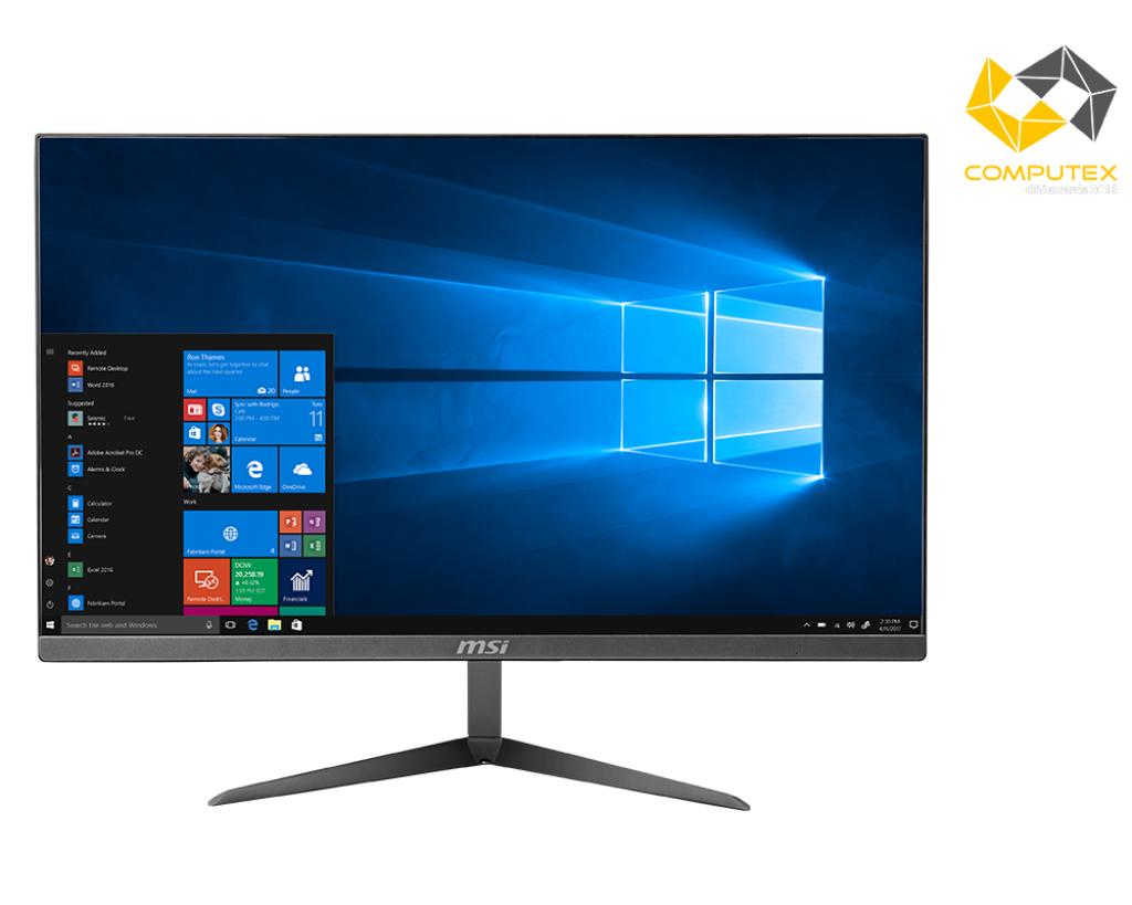 Msi - Pro 24x 10M Intel 10th Generation Core i3-10110U 2.1~4.1GHz, 2 core, 4 threads Processor, 4GB RAM, 256GB M.2 SSD, 23.8". Windows 10 Home, Non Touch - All in One Desktop