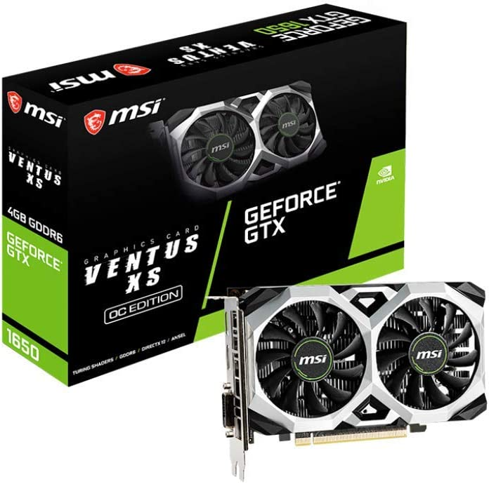 Msi Gaming Ge Force Gtx 1650 Ventus - 128-Bit Hdmi/dp/dvi 4 Gb Gdrr6 Hdcp Support Direct X 12 Vr Ready Oc Graphics Card (Gtx 1650 D6 Ventus Xs Oc)