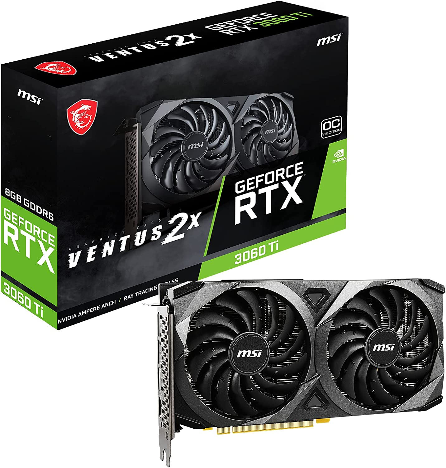 MSI GeForce RTX 3060 Ti Ventus 2X 8G OC V1 - NEW NVidia RTX 3000 Series Graphic Card