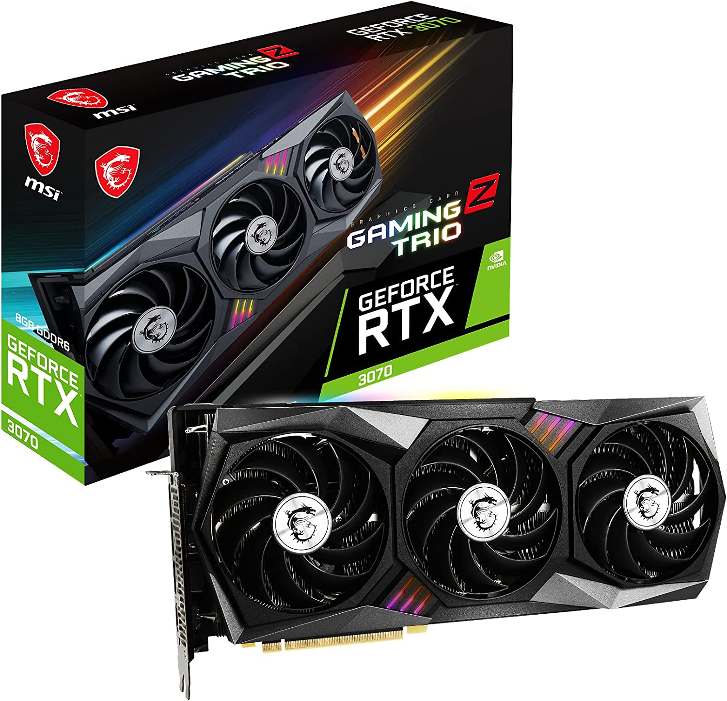 Msi Gaming Ge Force Rtx 3070 - Lhr 8 Gb Gdrr6 256-Bit Hdmi/dp Nvlink Torx Fan 4 Rgb Ampere Architecture Oc Graphics Card (rtx 3070 Gaming Z Trio 8 G Lhr)