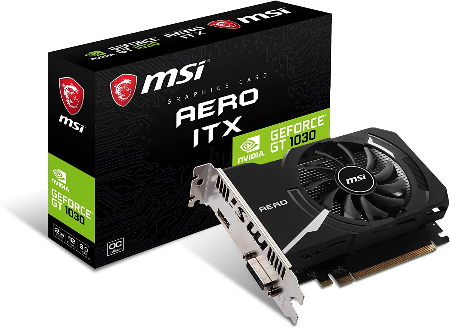 Msi Gt 1030 Aero Itx 2G D4 Oc Ge Force Gt 1030 2 Gb Gddr4 - NVidia Graphic Cards