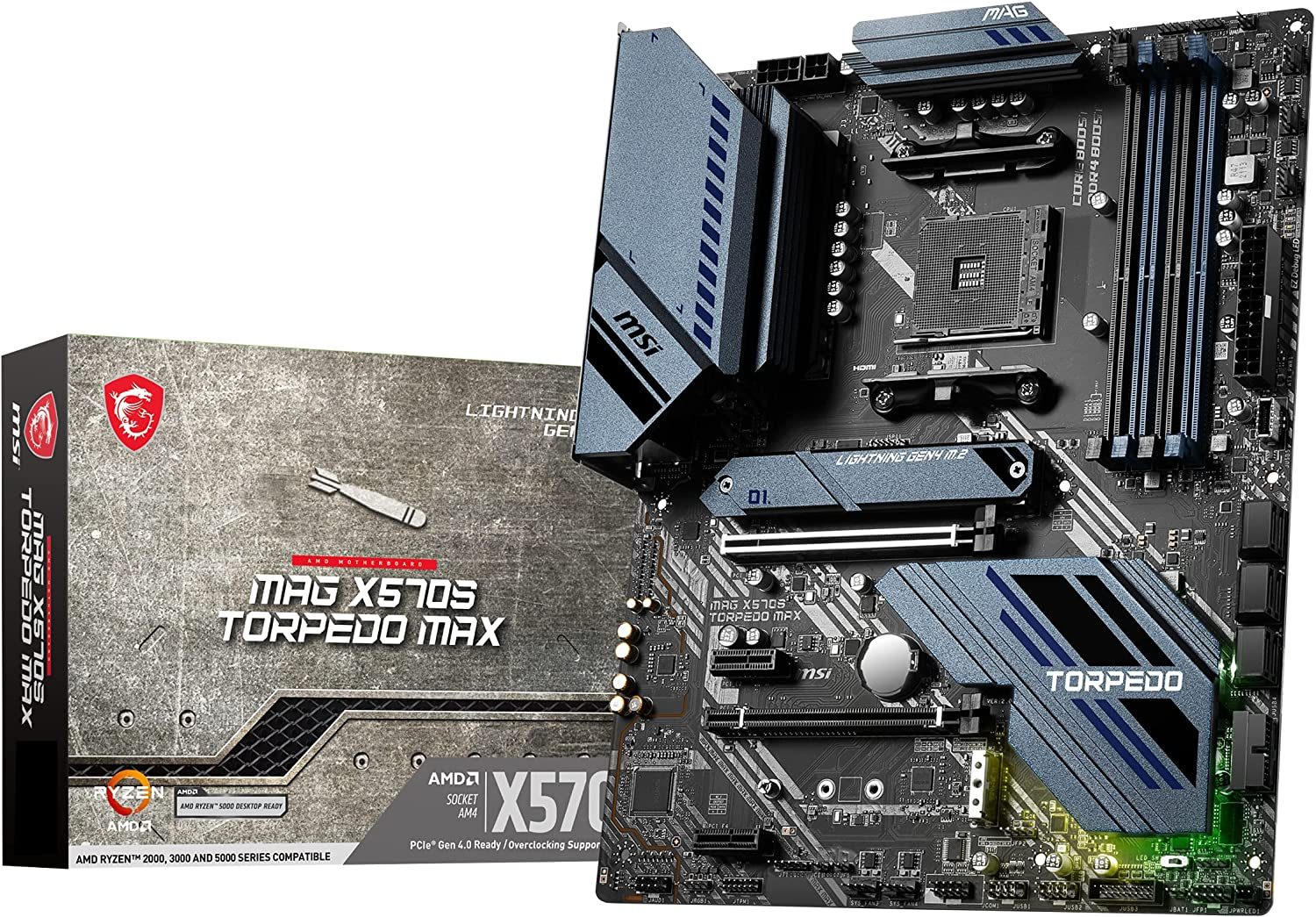 Msi Mag X570S Torpedo Max Motherboard for Amd Ryzen 1st, 2nd and 3rd Generation Processor