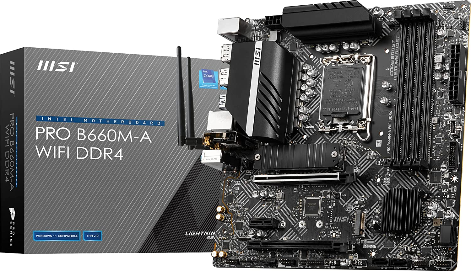 MSI PRO B660M-A WiFi DDR5 Motherboard For Intel 12th Generation Processors LGA 1700