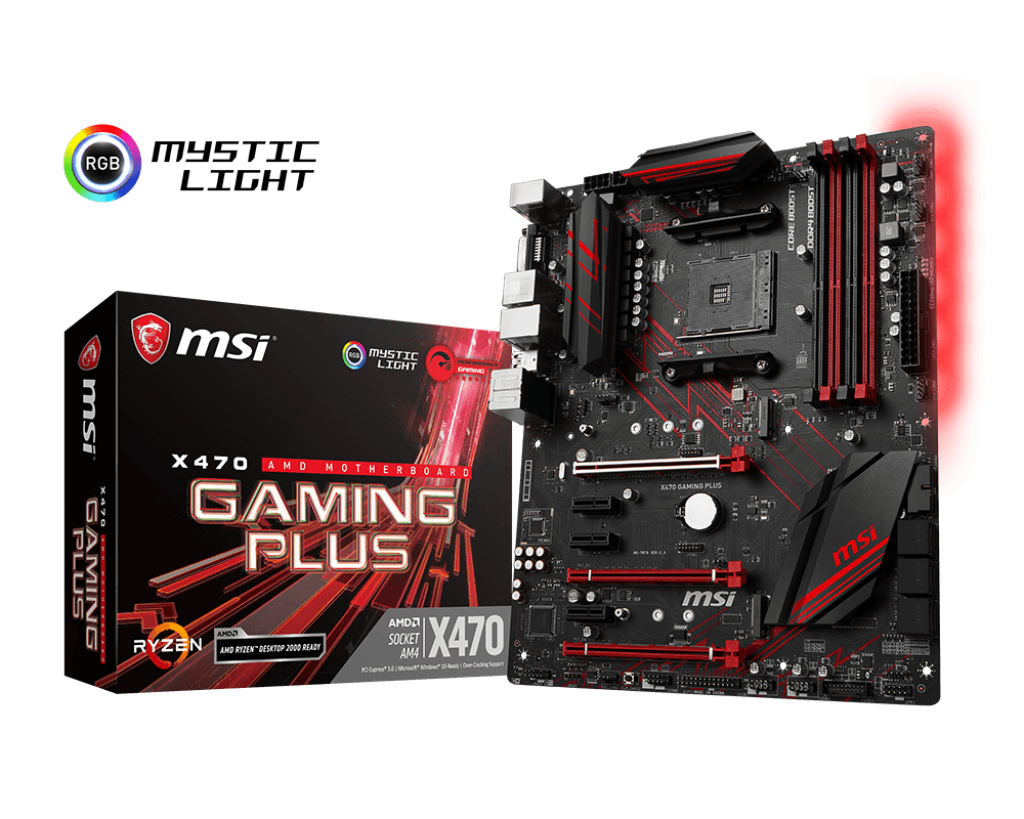 Msi Performance Gaming Amd X470 - Ryzen 2 Am4 Ddr4 Onboard Graphics Cfx Atx Motherboard (x470 Gaming Plus)