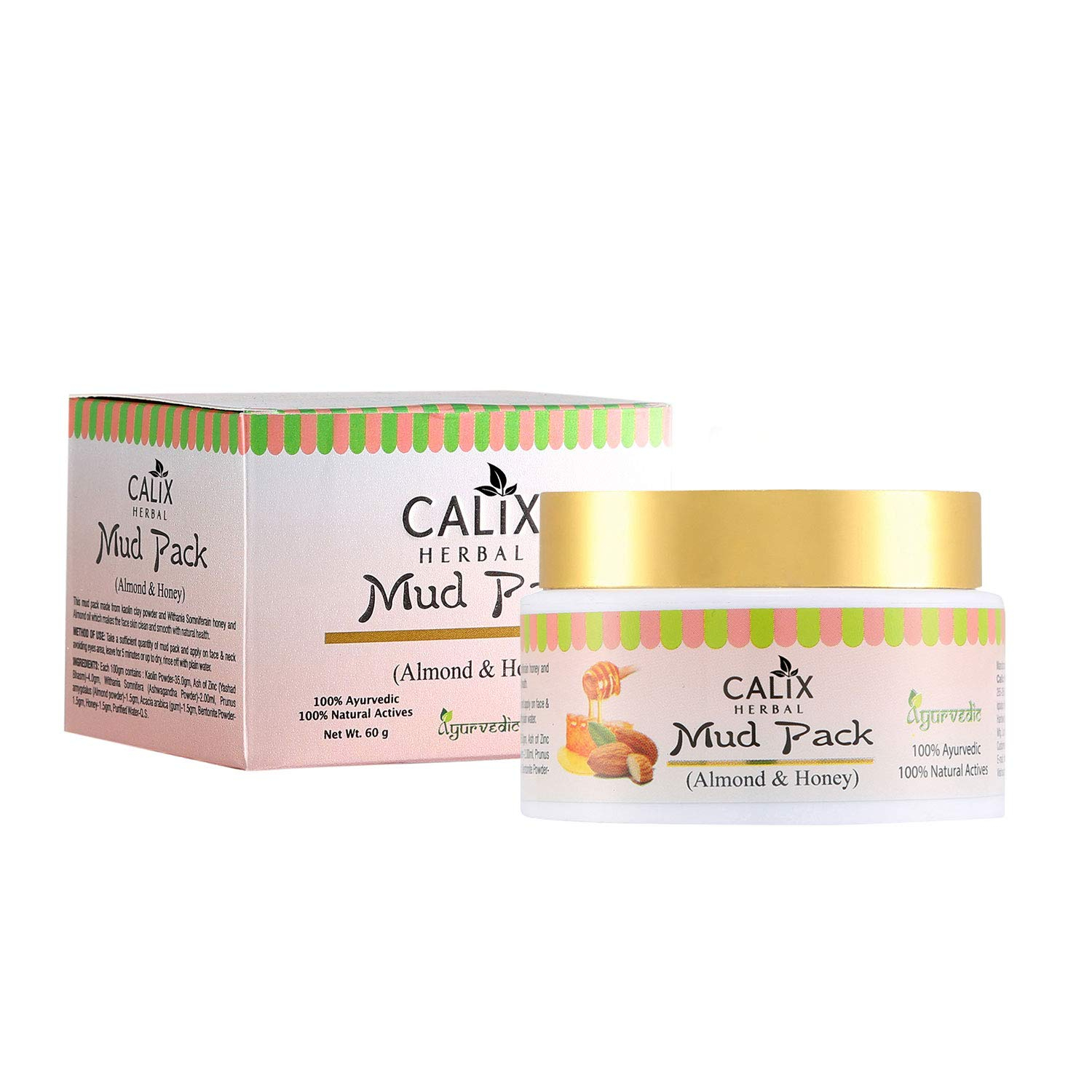 Calix Herbal Ayurvedic Mud Pack  for Even Skin Tone, 60g
