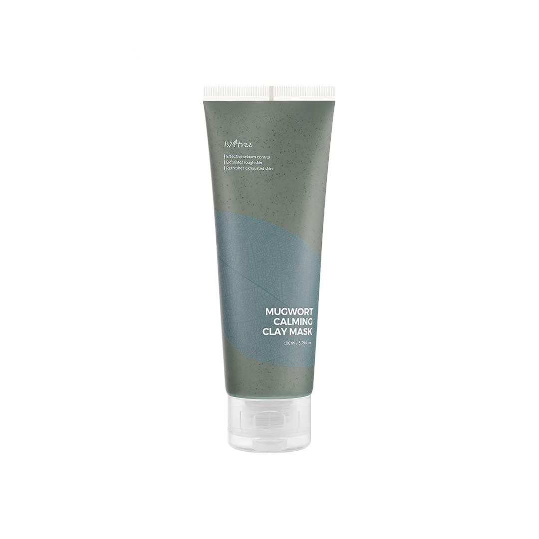 IsNtree Real Mugwort Clay Mask 3.38 fl. oz. | Removes Dead Skin Cells Blackheads Whiteheads & Sebum Control | Deeply Moisturizing Clay Facial Mask for Dry Sensitive Oily Skin with Mugwort Extracts