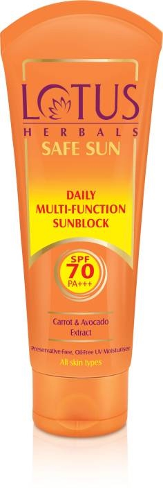 Lotus Herbal Safe Sun Daily Multi-function Sunblock - SPF 70 PA+++ ,60 g
