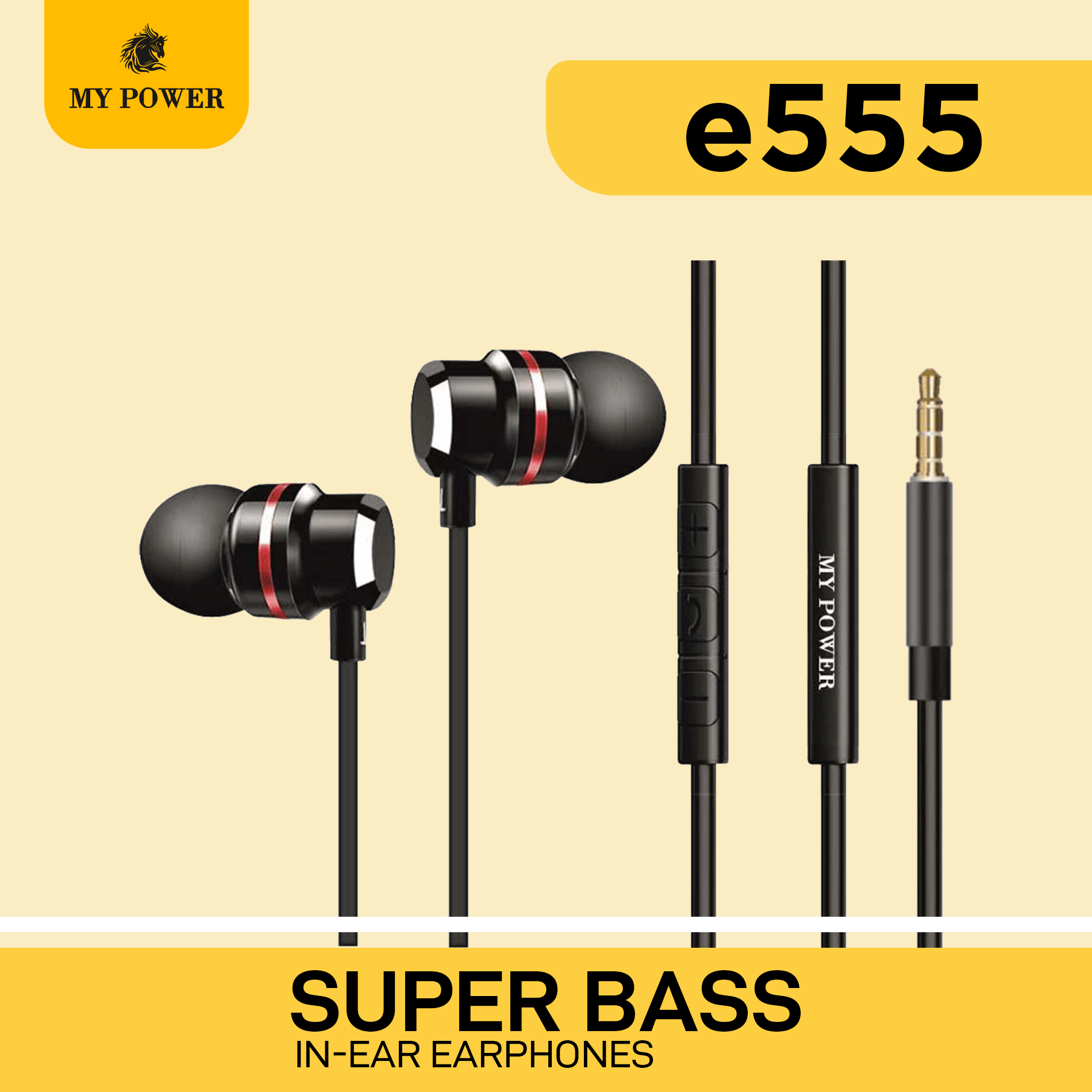 My Power Earphone 3.5mm E555 In Ear Earphone Metal
