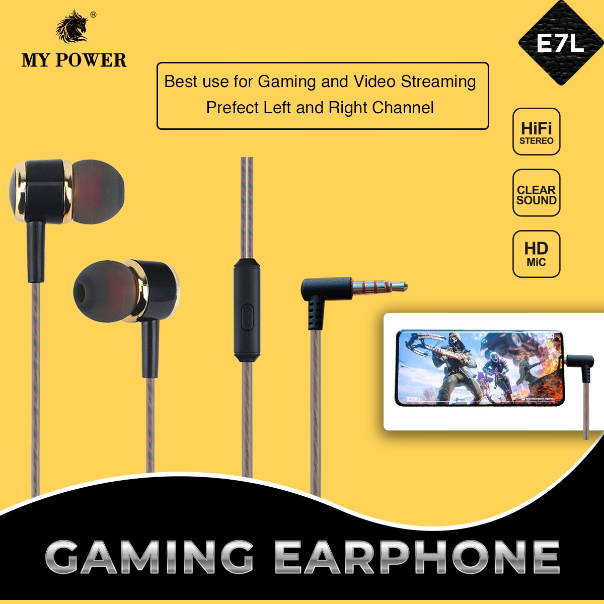 My Power 3.5mm L-Shape Earphone E7L