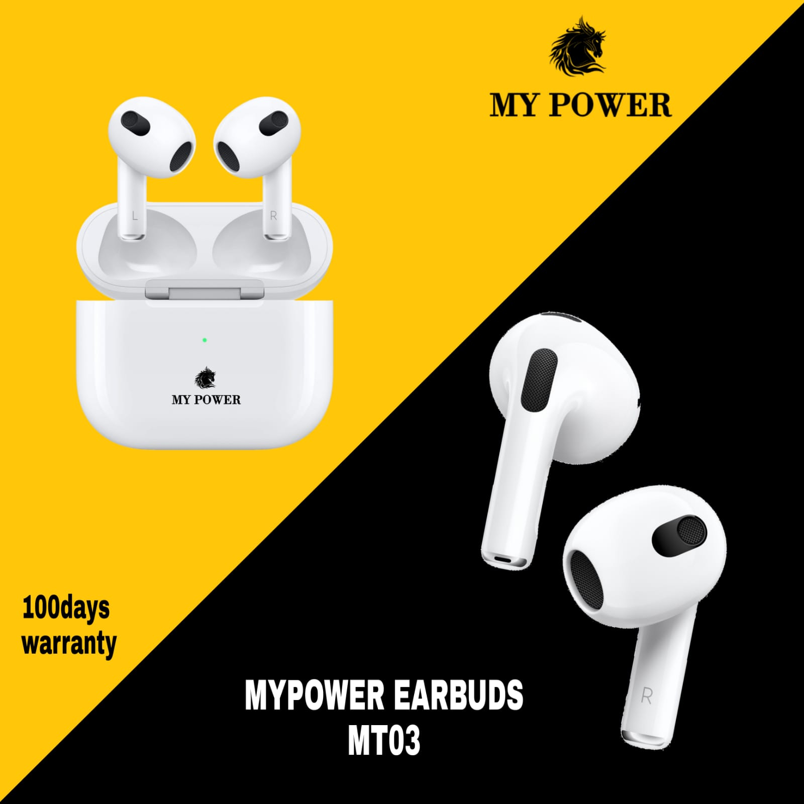 My Power Earbuds Mt03 || Bluetooth Earphone || Wireless Earphone || Wireless Earbuds