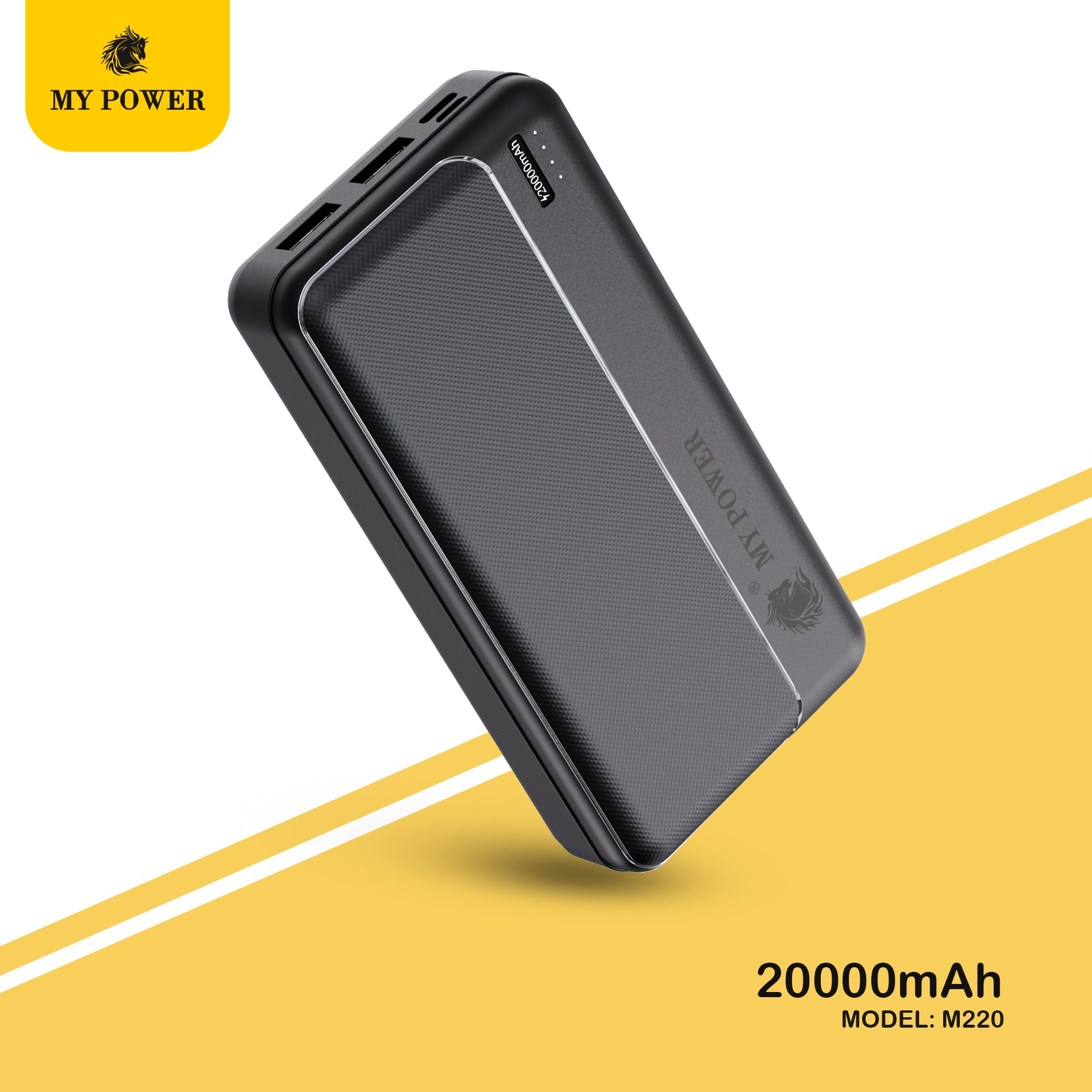 Mypower 20000m Ah M220 Powerbank Micro and Type-C Input, Large Capacity Mobile Powerbank