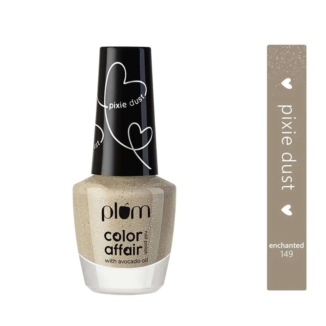 Plum Color Affair Nail Polish Pixie Dust Collection - Enchanted 149 | Silver Glitter Finish | 7-Free Formula | 100% Vegan & Cruelty Free