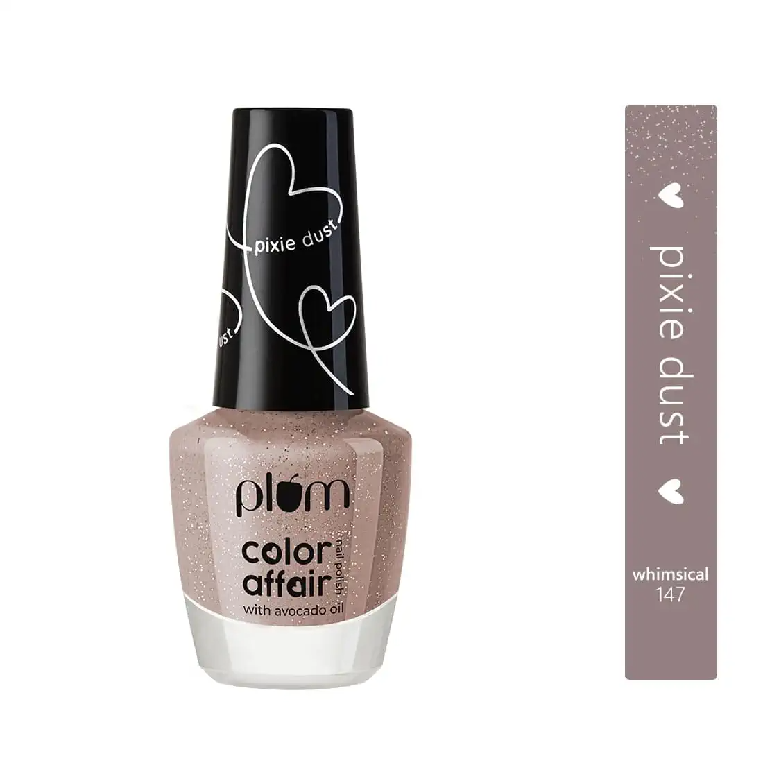 Plum Color Affair Nail Polish Pixie Dust Collection - Whimsical 147 | Silver Glitter Finish | 7-Free Formula | 100% Vegan & Cruelty Free