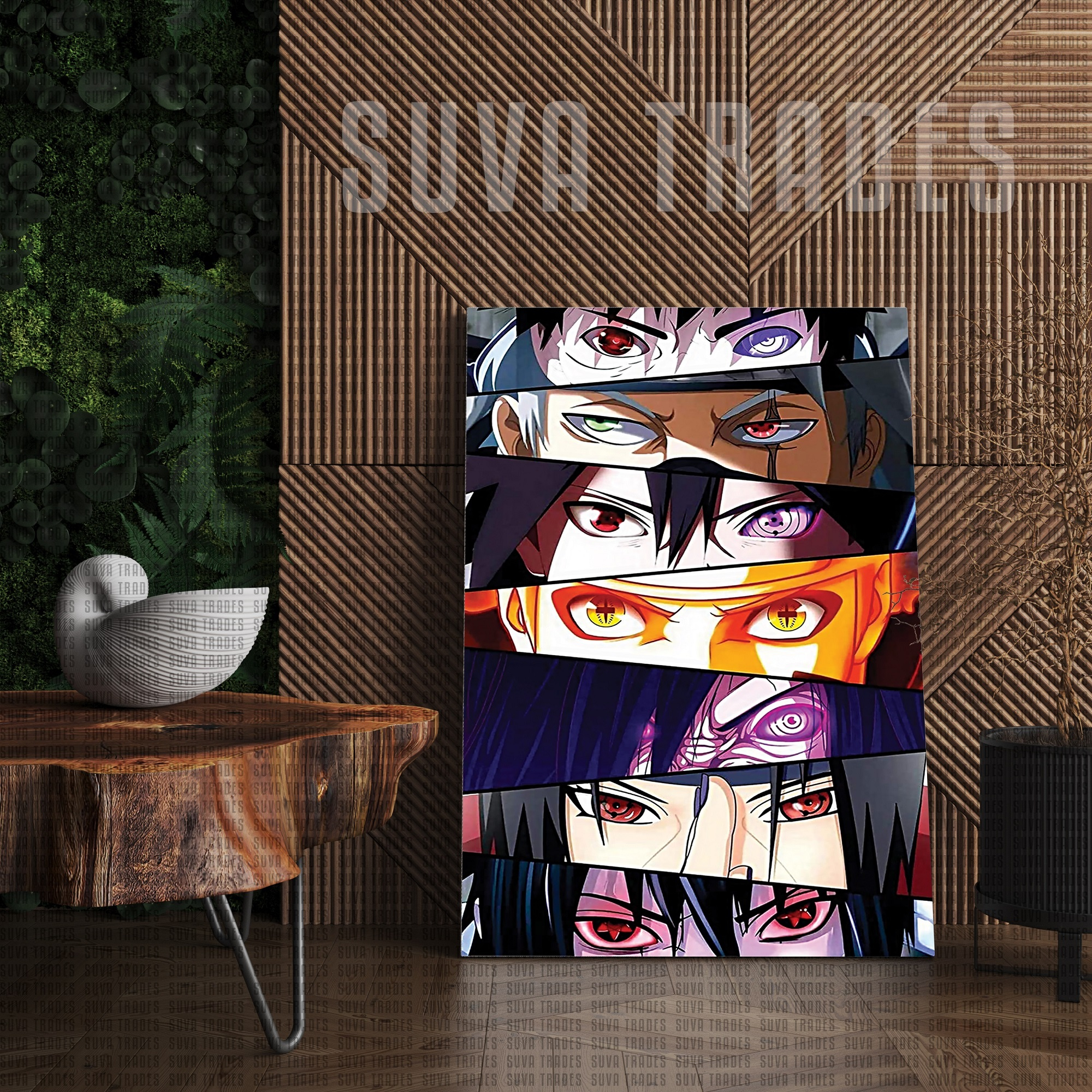 Naruto Sharingam 1 Eyes Wall Hang Panel Canvas Print With Wooden Frame by Suva Trades