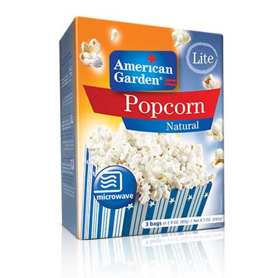 American Garden Microwave Popcorn Natural Light 2.9oz (240gm)
