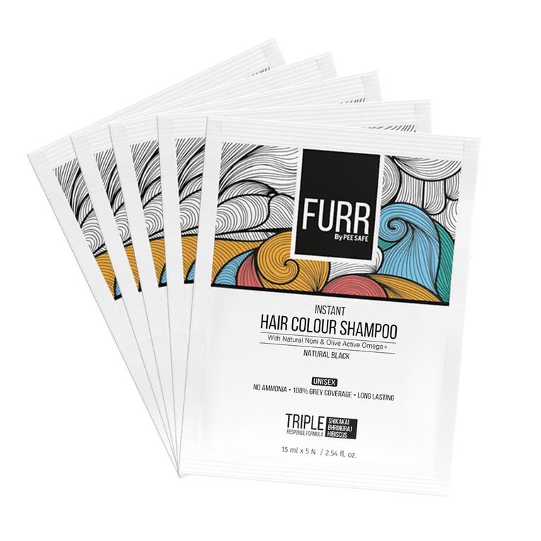 FURR by Pee Safe Natural Noni Hair Colour Shampoo Pack Of 5 Sachets