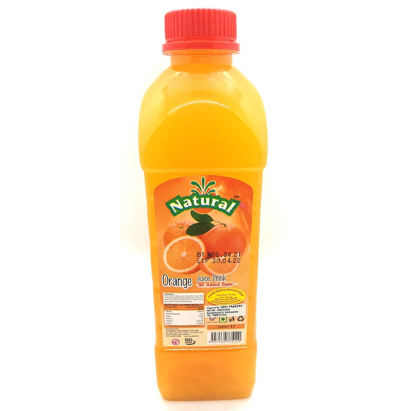 Natural Orange No Sugar Added Juice Drink 1Ltr