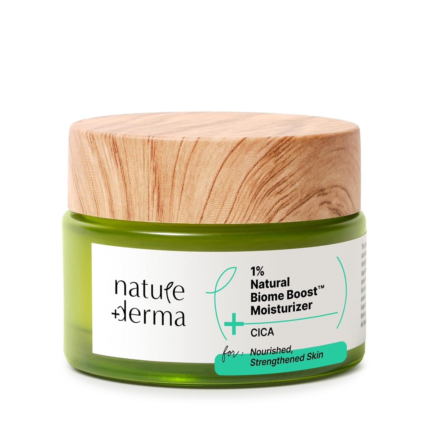 Nature Derma 1% Natural Biome-Boost™ Moisturizer with CICA | Helps Reduce Dryness and Improve Skin Elasticity | For Nourished, Strengthened Skin | 50ml | Dermatologically Tested