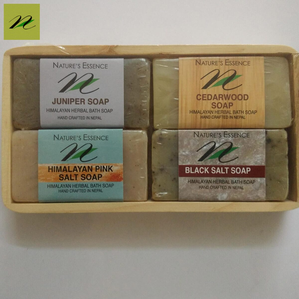 Nature's Essence Himalayan Herbal Bath Soap Set - High Himalayan Line(25gm Black Salt, Pink Salt, Juniper, Cedarwood)